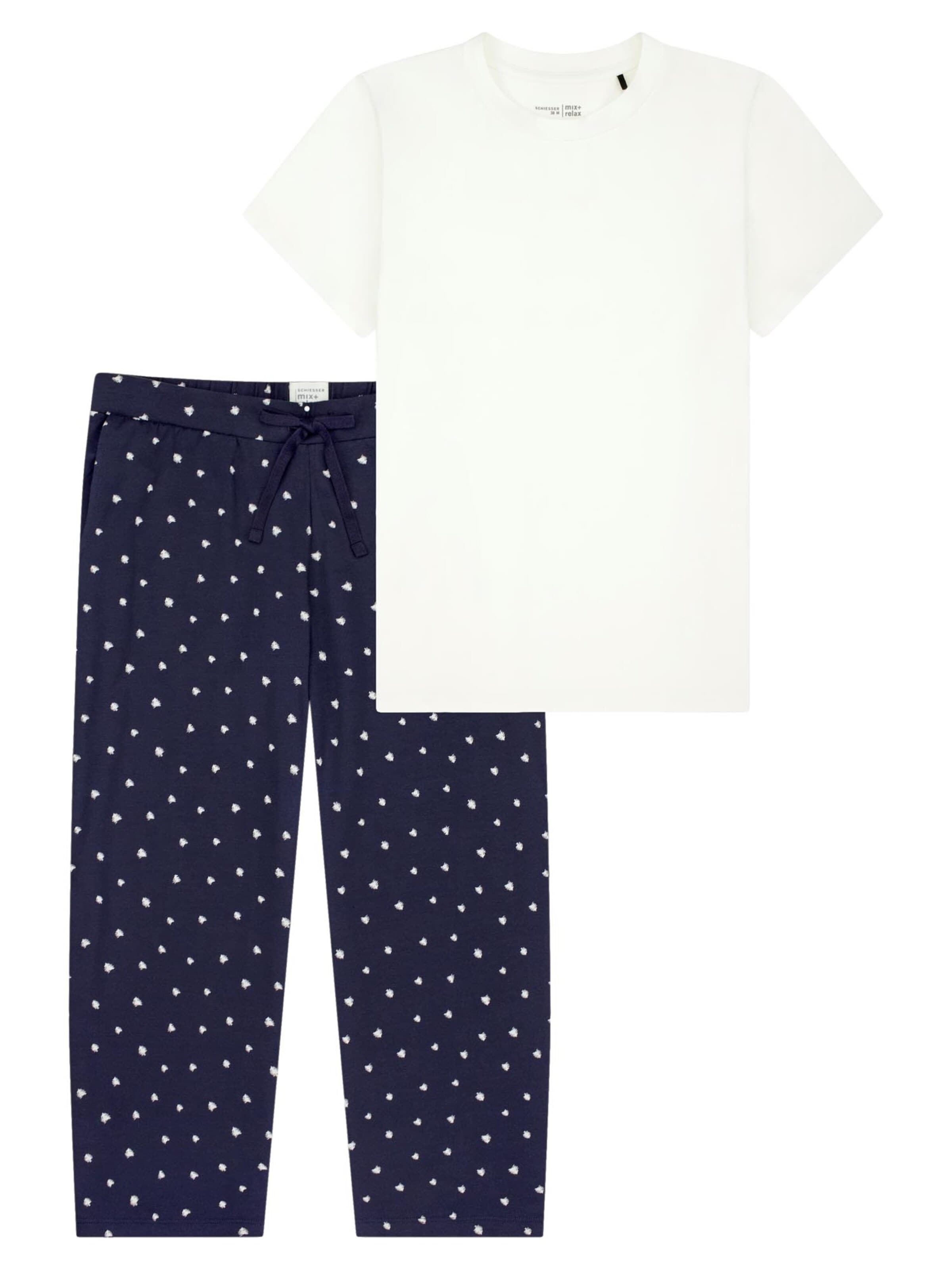 SCHIESSER Pyjama 'Mix & Relax'‌‌‌‌‌‌‌ in Blau: Vorderseite