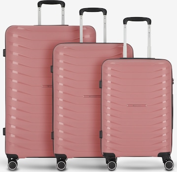 Franky Suitcase Set in Pink: front