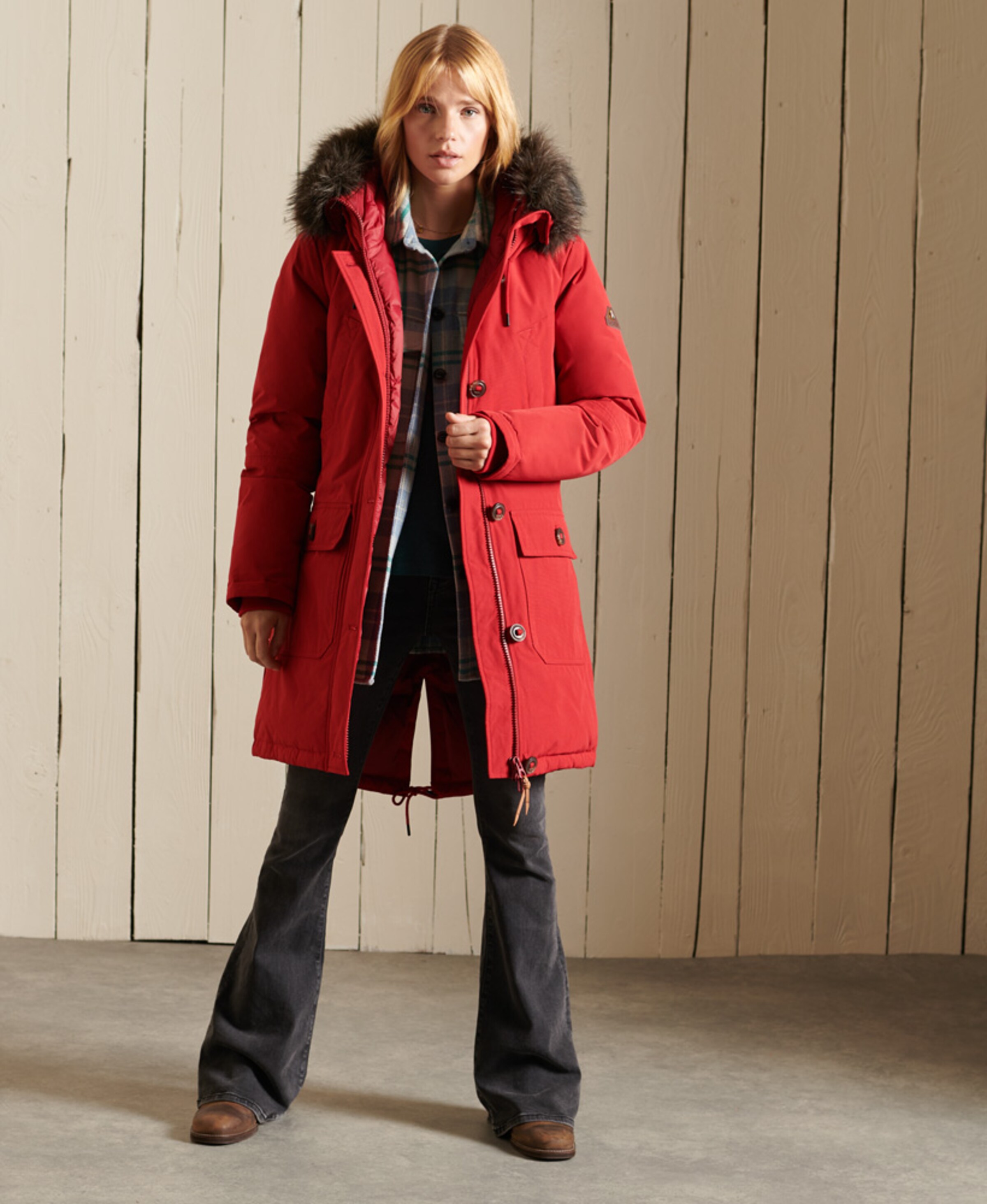 Frauen Jacken Superdry Winterparka 'Rookie' in Rot - GL69284 Frauen Jacken Superdry Winterparka 'Rookie' in Rot - GL69284