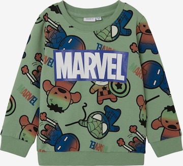 NAME IT Sweatshirt 'FILUP MARVEL' in Green: front