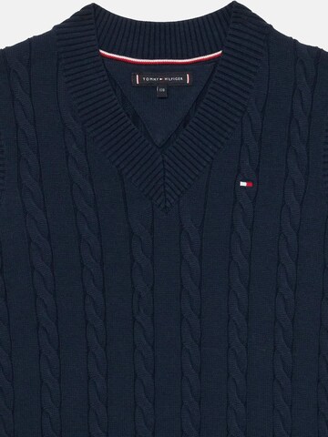 TOMMY HILFIGER Weste 'COTTON CABLE GLOBAL STRIPE' in Blau