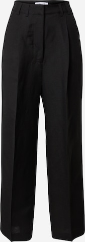 EDITEDHlače s naborima 'Kaj' - crna boja: prednji dio