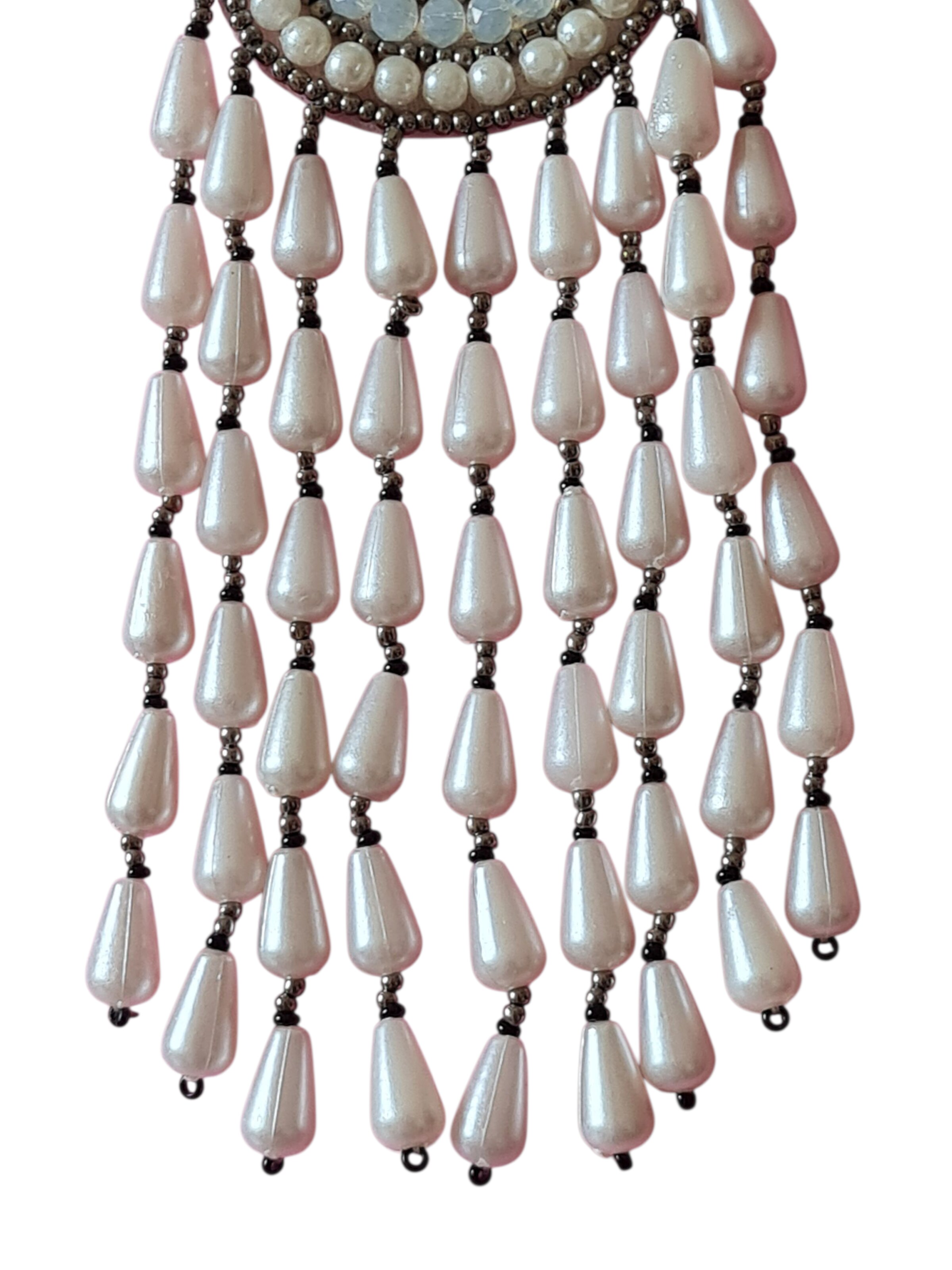 PfauGermany Earrings 'Hangeing Beads' in White