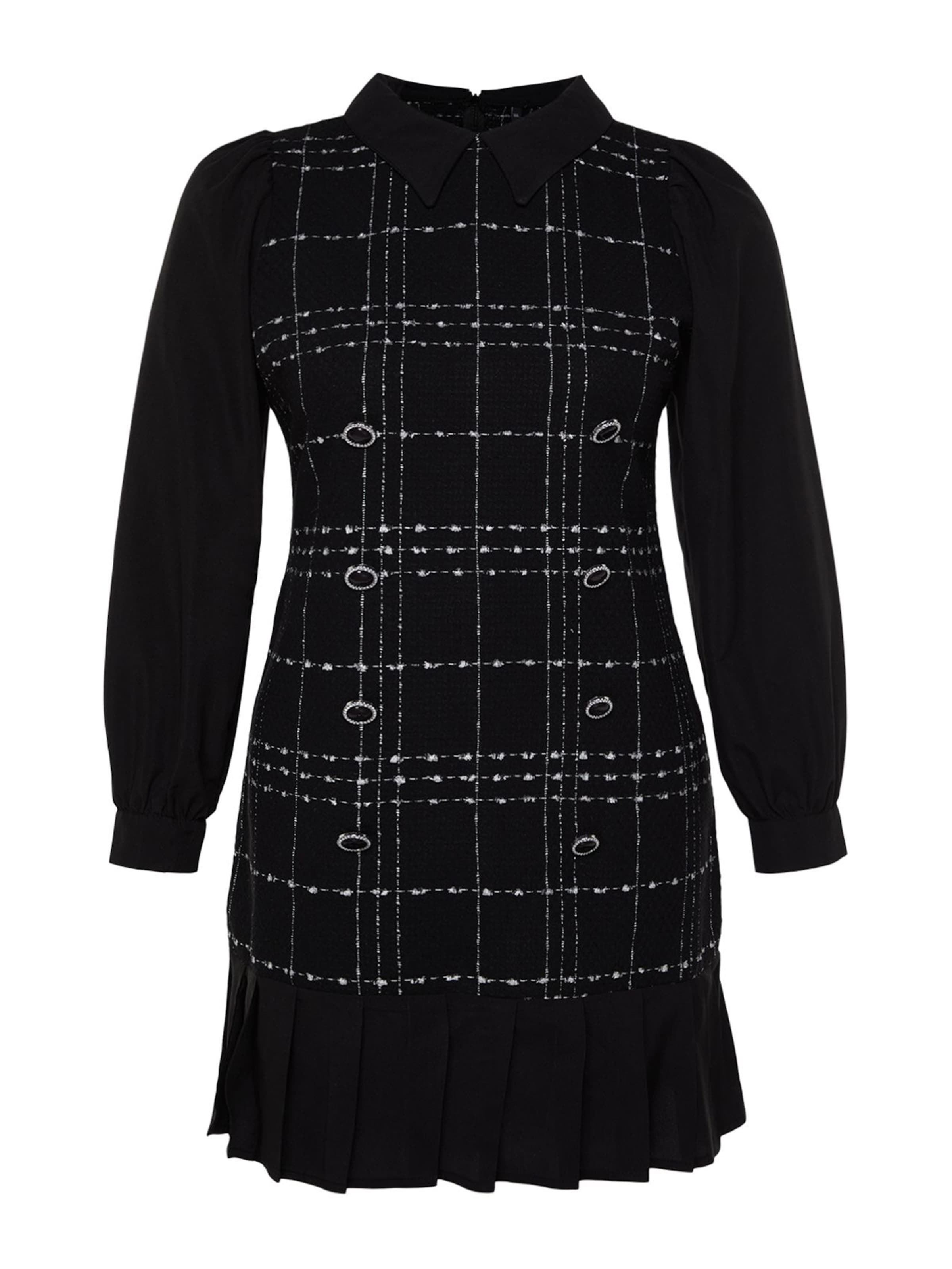 melns Trendyol Curve Blūžkleita: no priekšpuses