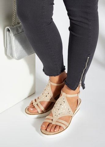 LASCANA - Sandalias en beige: frente