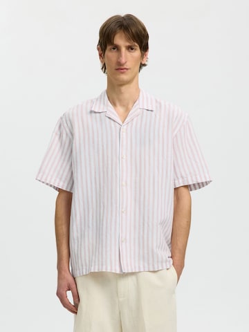 Fit confort Chemise SELECTED en rose : devant