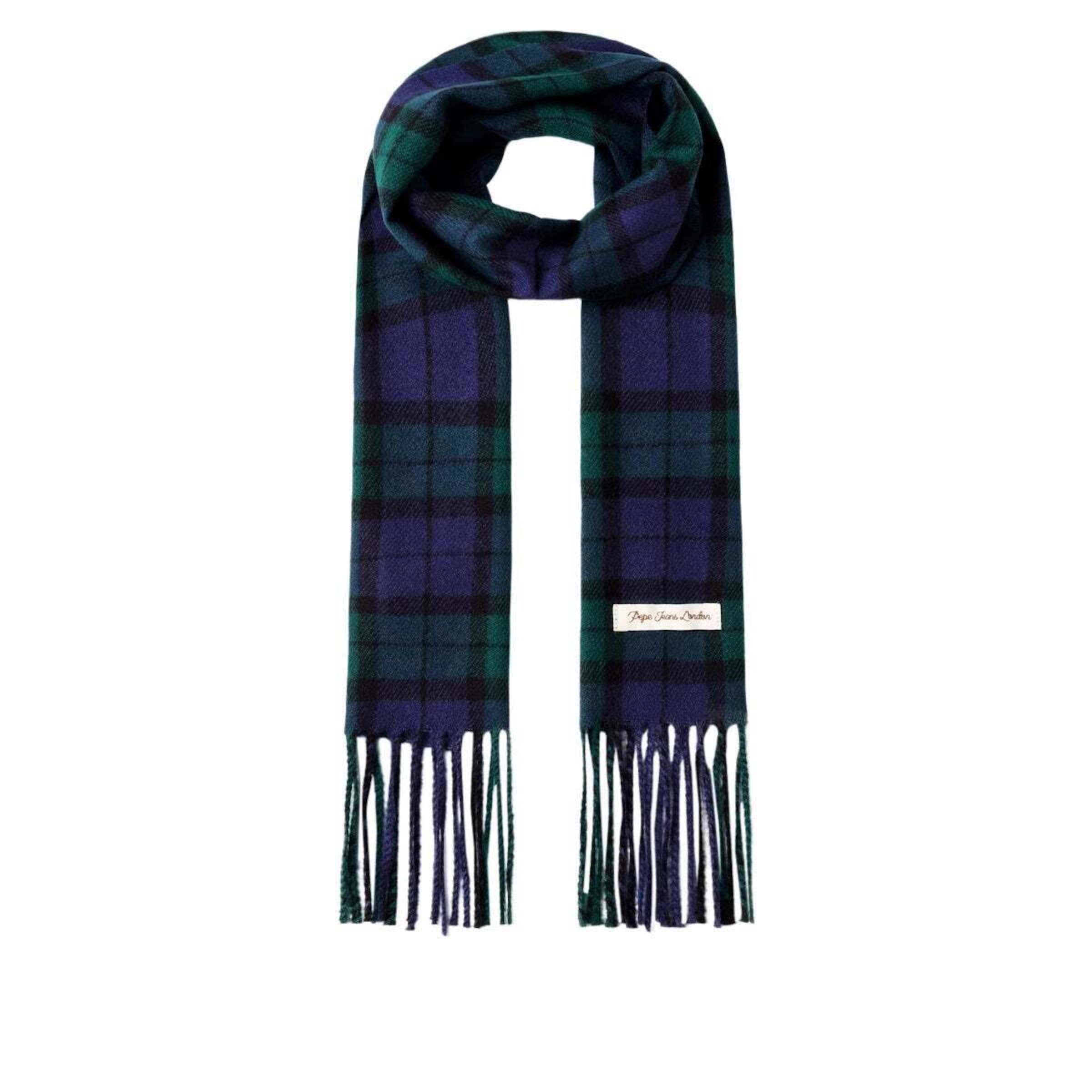 Pepe Jeans - Chal 'Varden Tartan' en azul: frente