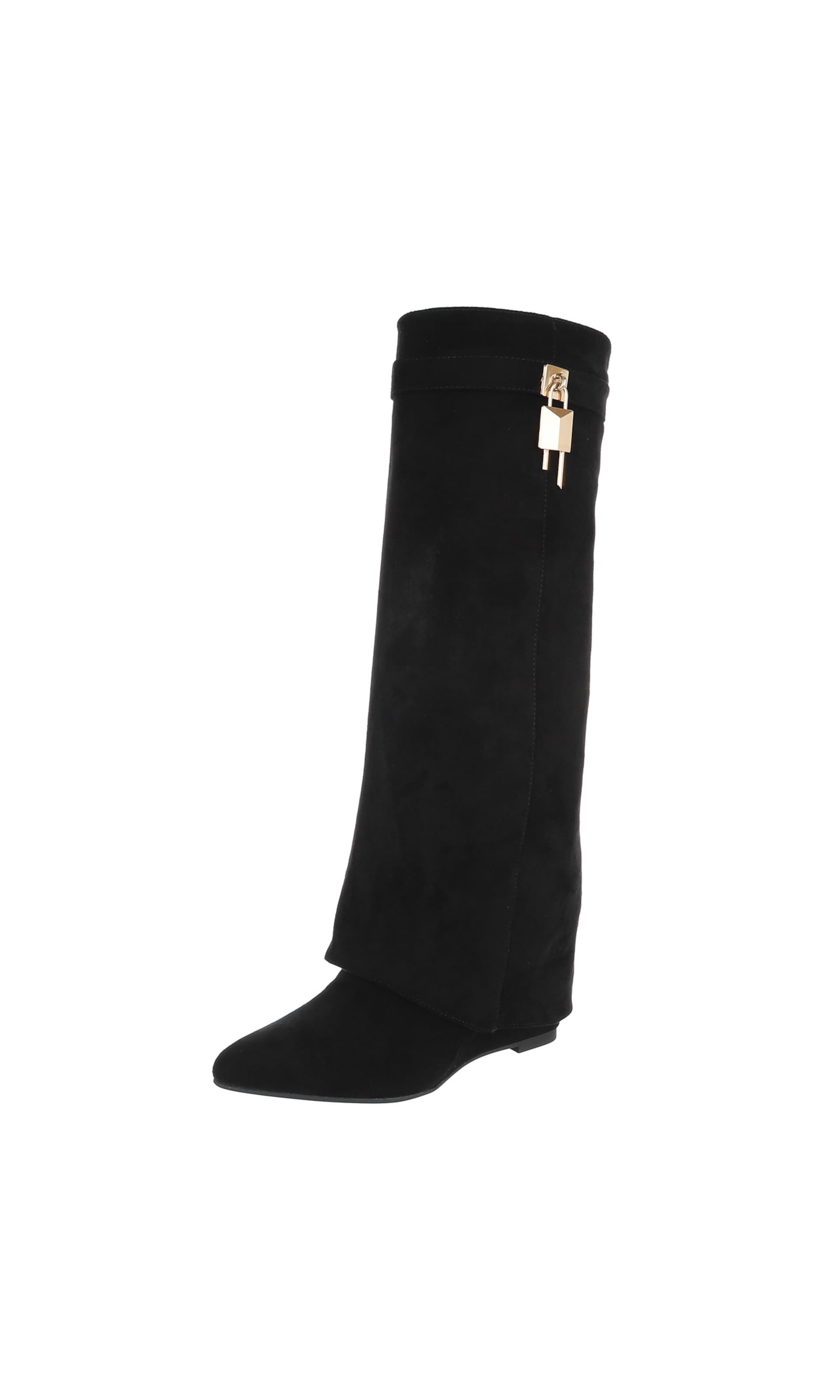 Ital-Design Stiefel in Schwarz: Vorderseite