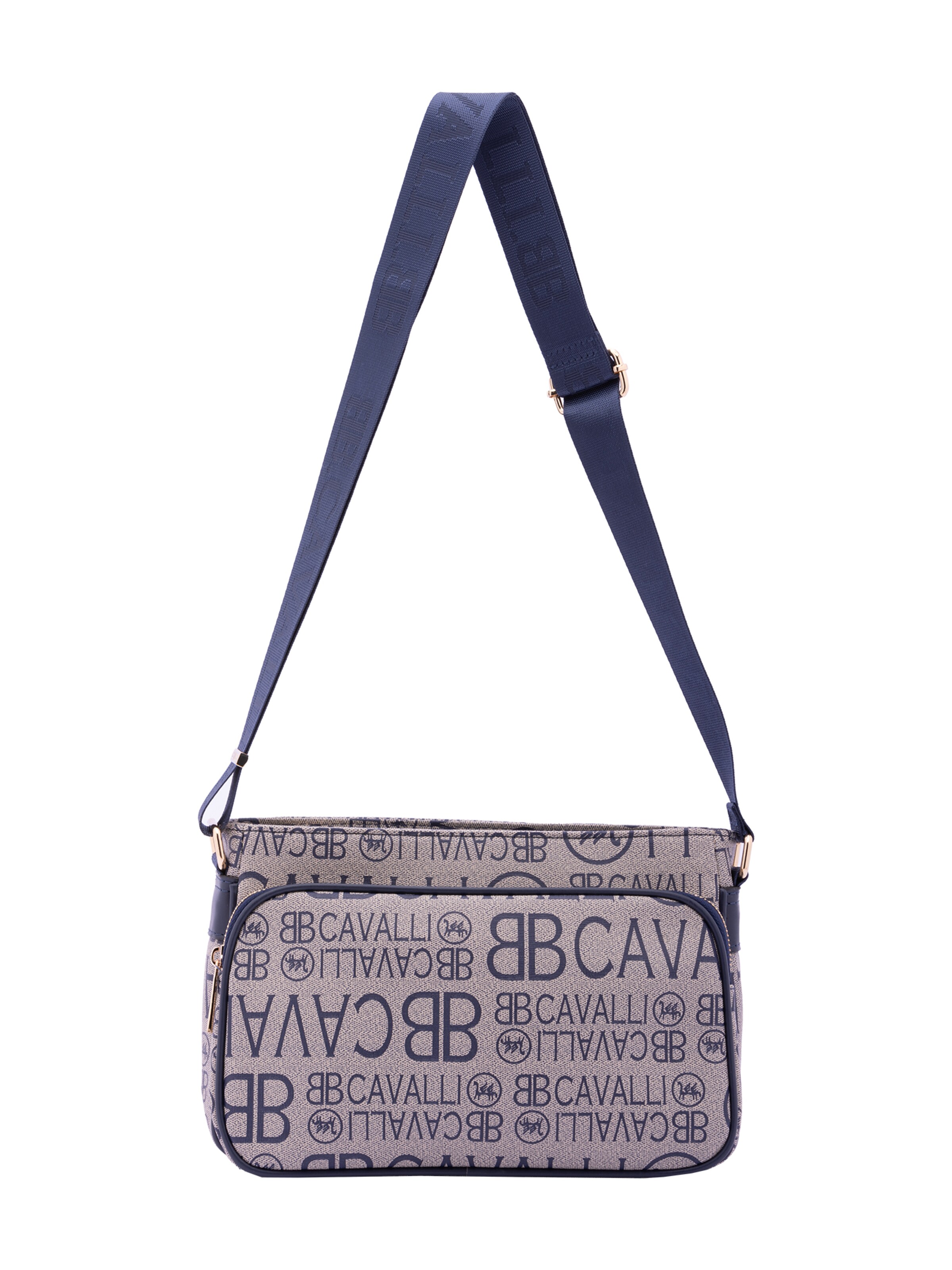Borsa a tracolla di B. Cavalli in blu: frontale