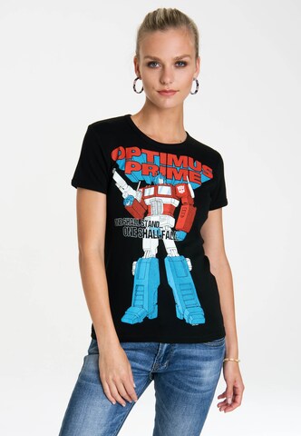 LOGOSHIRT T-Shirt 'Optimus Prime - One Shall Stand' in Mischfarben: predná strana