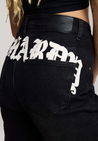 Ed Hardy Lużny krój Jeansy 'Rising Phoenix' w kolorze czarny