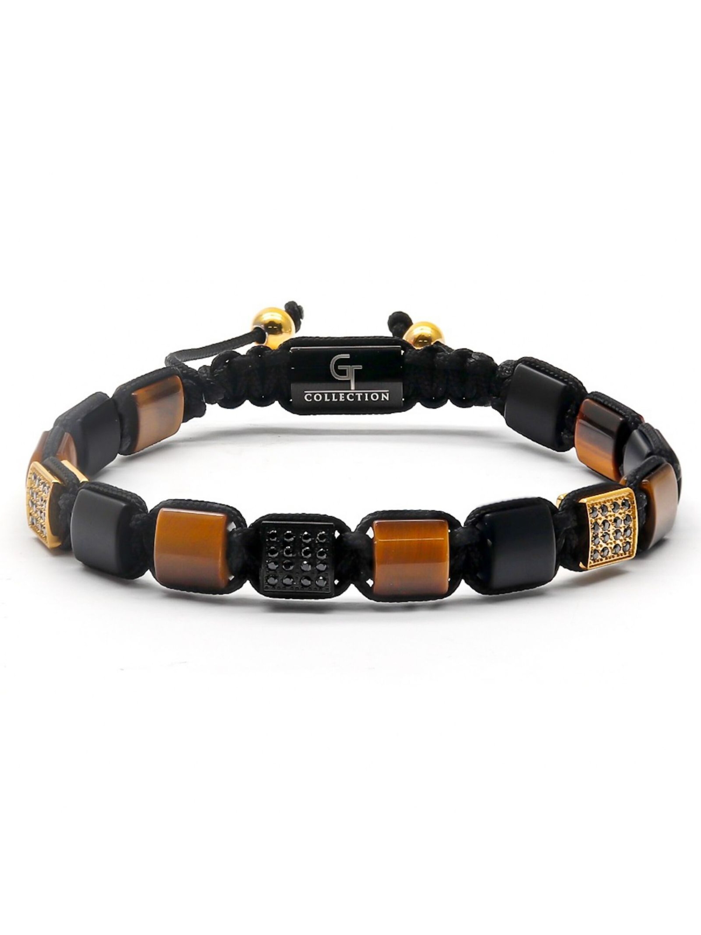 GT Collection Armband 'Flat-Bead' in Bruin: voorkant