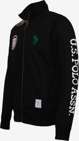 U.S. POLO ASSN. Zip-Up Hoodie in Black