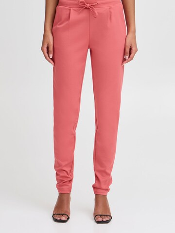 Effilé Pantalon à pince 'Kate' ICHI en rose : devant