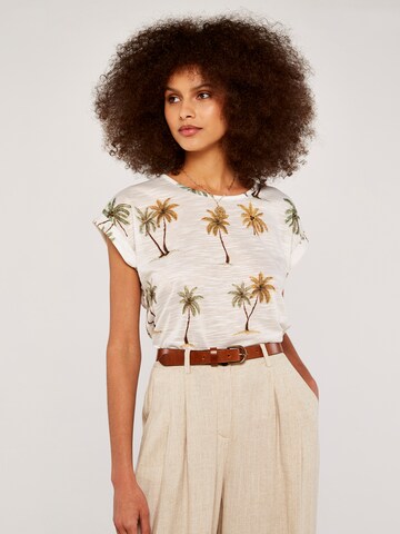 T-shirt 'Palm Scene Slub' Apricot en jaune : devant