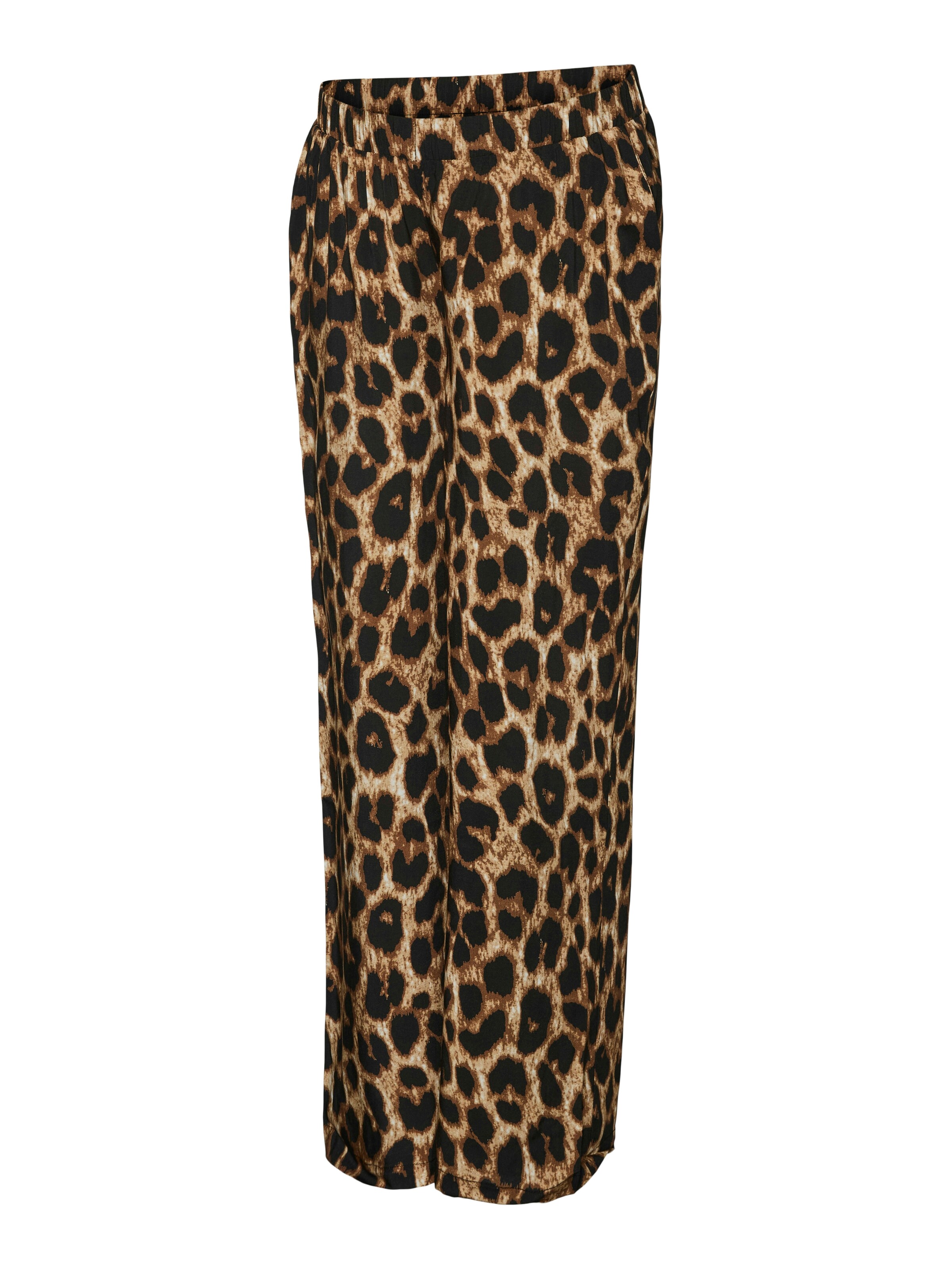 Wide Leg Pantalon 'MLNalene' MAMALICIOUS en marron : devant