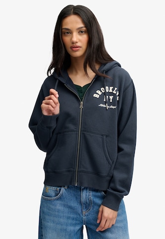 Veste de survêtement Superdry & Co en bleu : devant