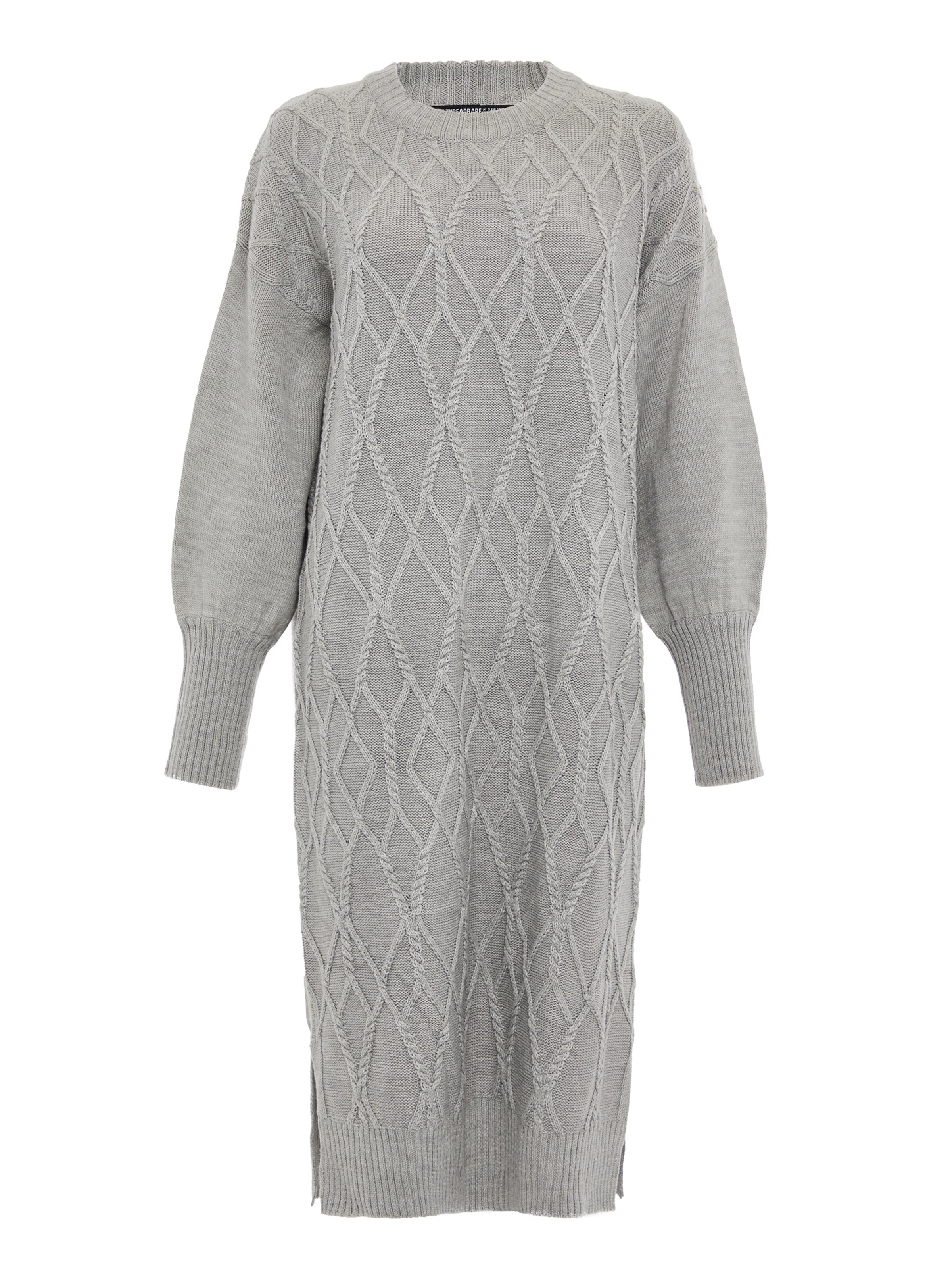 Threadbare Strickkleid 'Harley' in Grau: Vorderseite