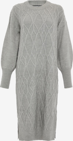 Threadbare Knitted dress 'Harley' in Grey: front
