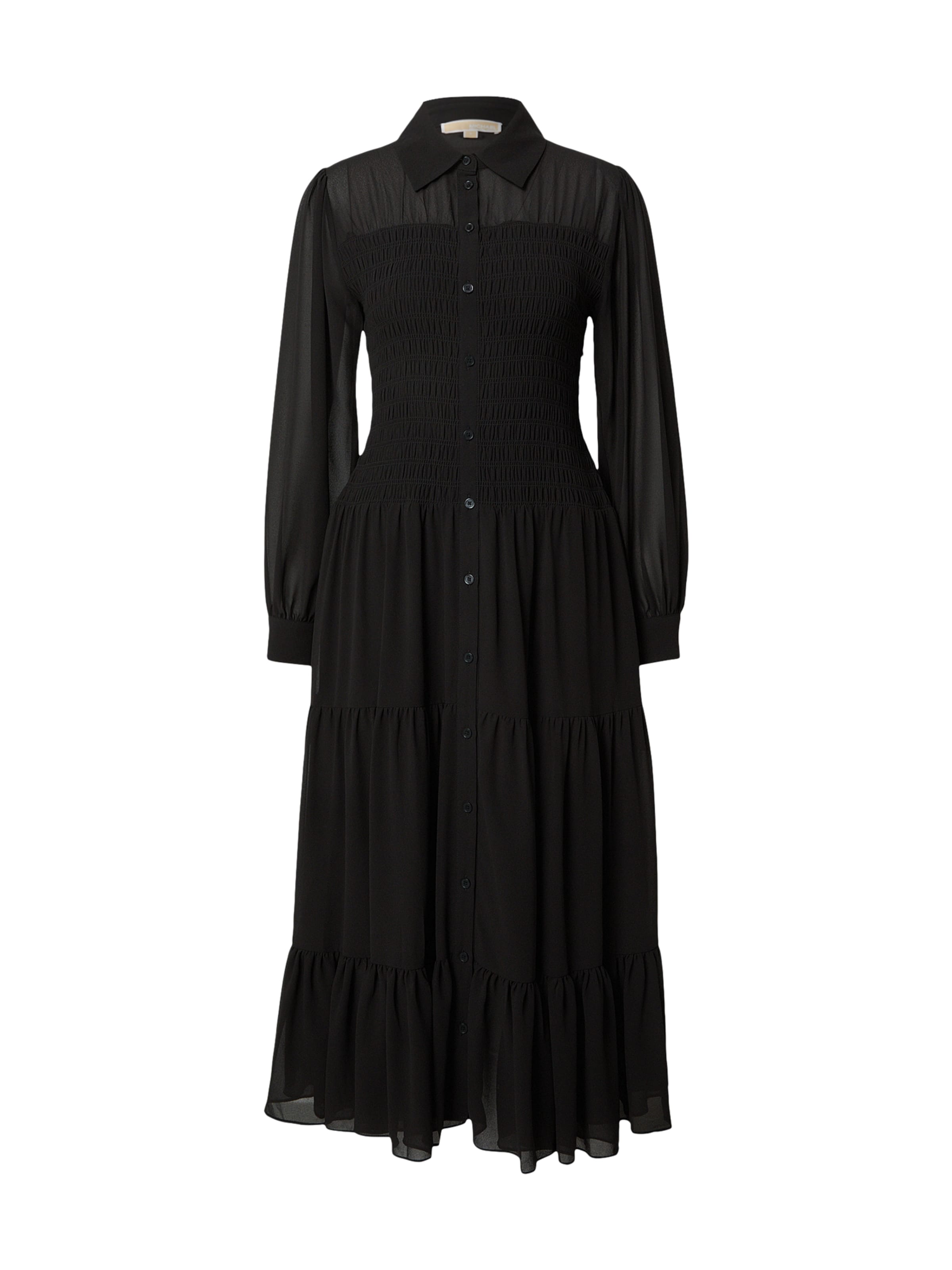 MICHAEL Michael Kors Blousejurk 'SMOCK' in Zwart: voorkant