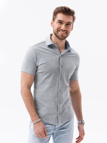 Ombre Slim fit Overhemd 'K541' in Grijs: voorkant