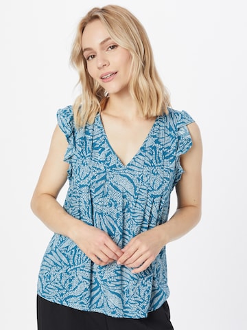 s.Oliver Blouse 'Dobby' in Blauw: voorkant