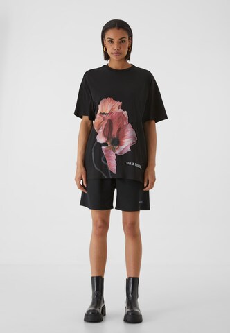 9N1M SENSE Shirt 'Flower 2' in Black