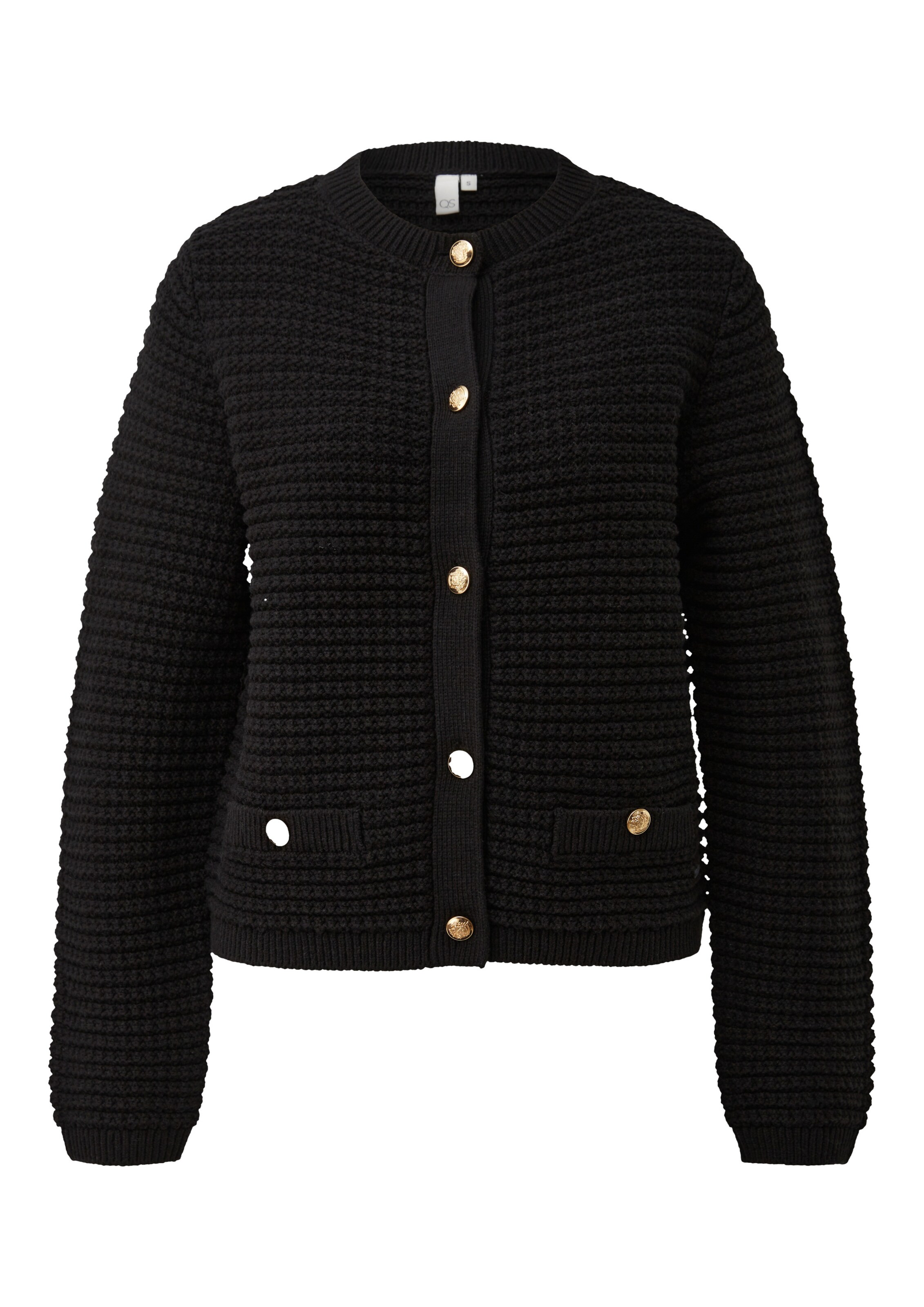 QS Gebreid vest in Zwart: voorkant