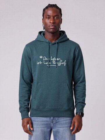 Sweat-shirt 'Das Leben Ist Kein Ponyhof' Watapparel en bleu : devant