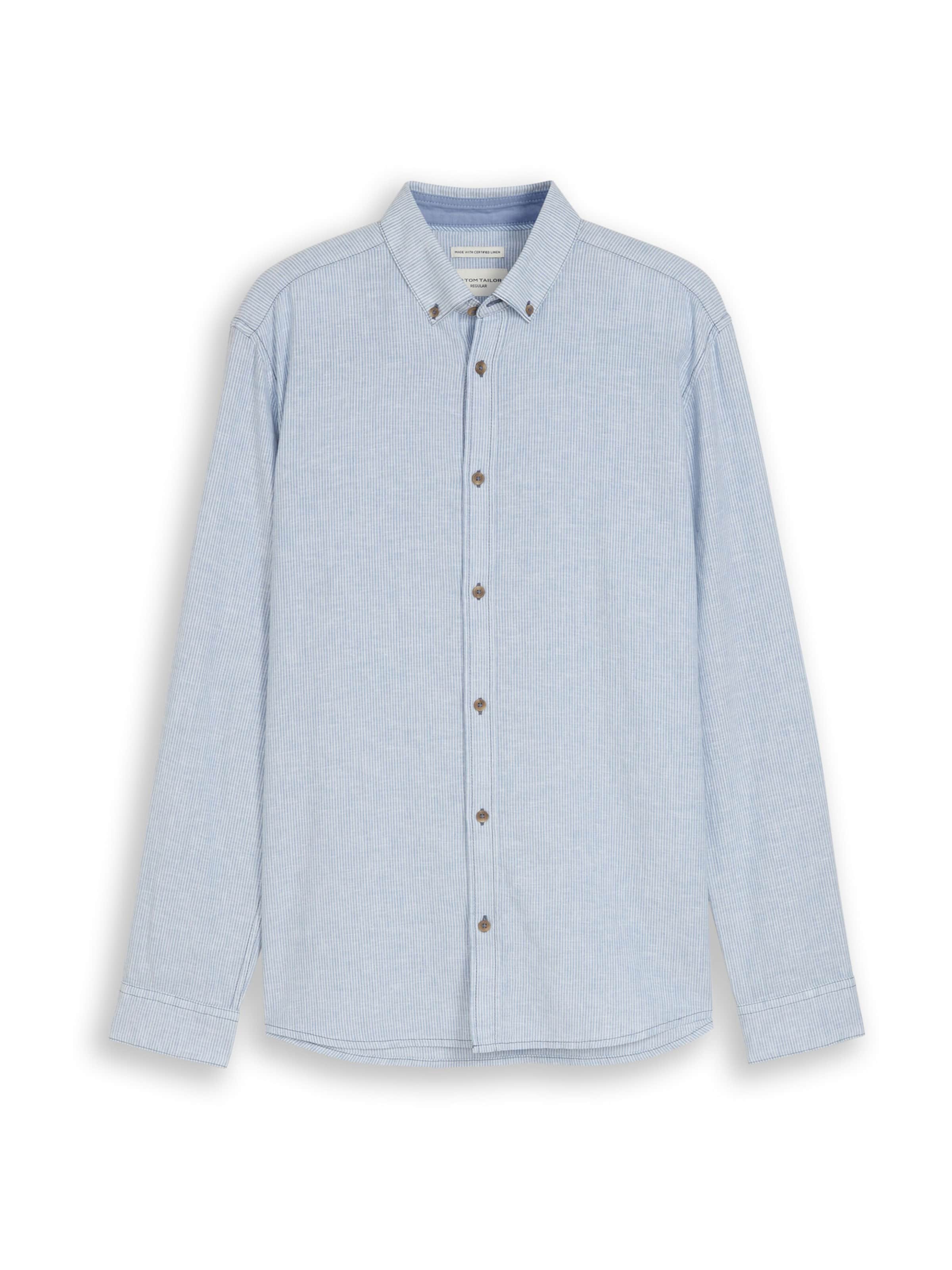 TOM TAILOR Button Up Shirt in Blue: front