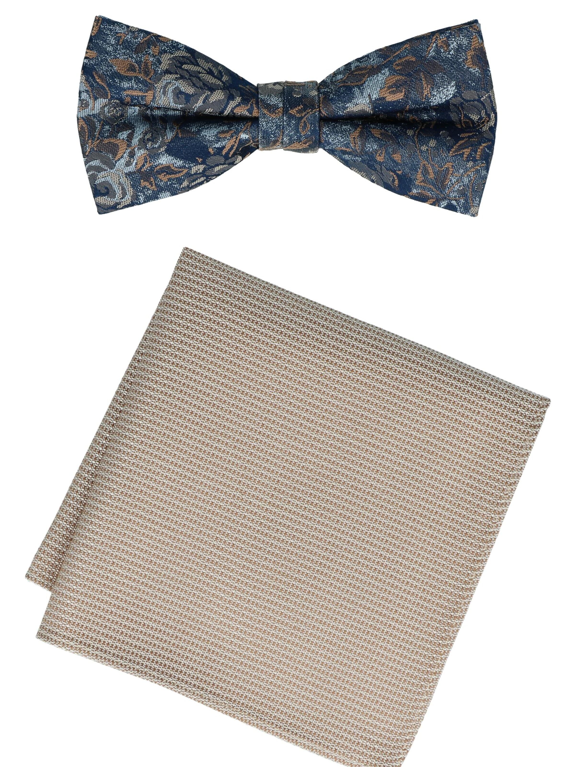 WILLEN Fliege 'Set Floral/ Uni'‌‌‌ in Beige: Vorderseite