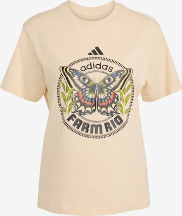 T-shirt fonctionnel 'x Farm' ADIDAS SPORTSWEAR en beige : devant