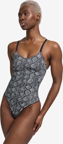 Body modellante 'Bodysuit Sculpting Shapewear mit Slip' di cfab (formerly creamy fabrics) in grigio: frontale