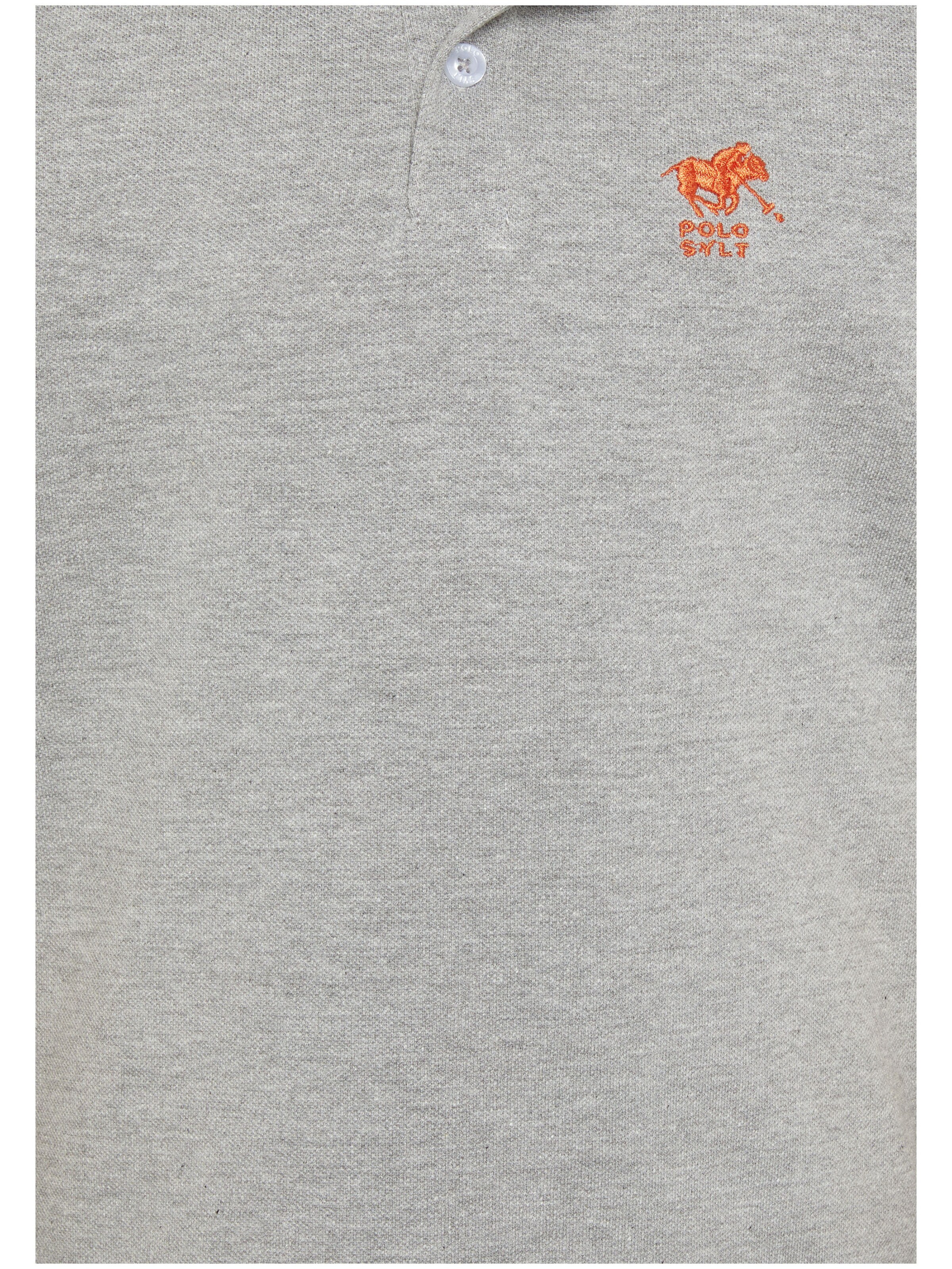 Polo Sylt Shirt ' mit Logo-Stickerei ' in Grey