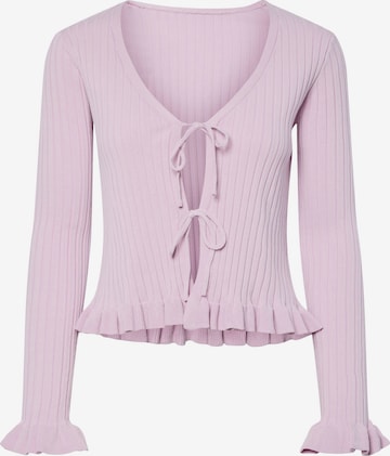 PIECES Cardigan 'PCRagnhild' i lilla: forside