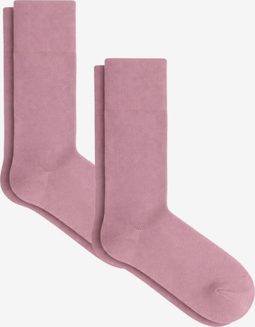 Albero Natur Socken 'Bio-Baumwoll-Frotteesocken Unisex – 2er Pack' in Lila: Vorderseite