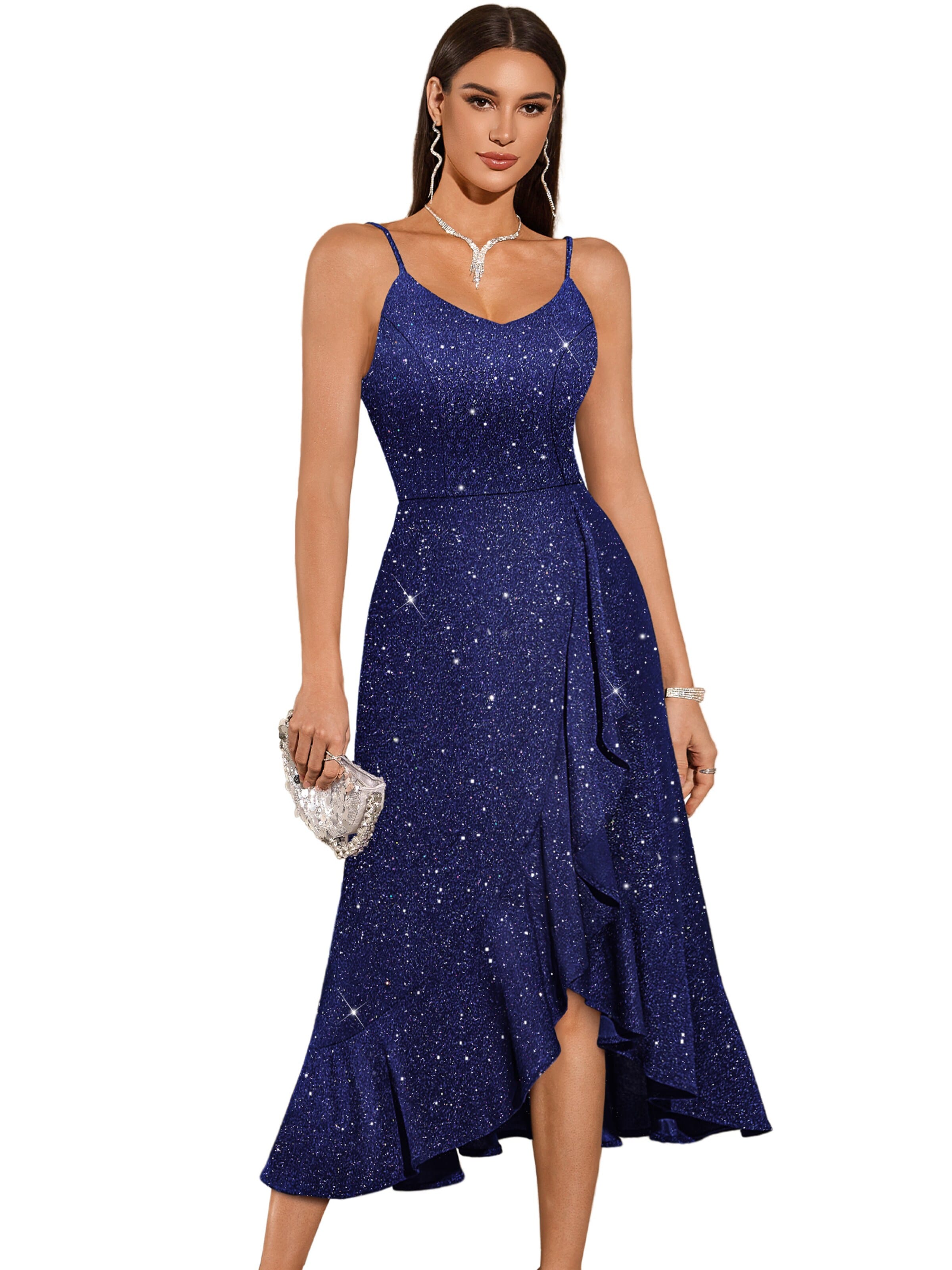 Zapaka Cocktail Dress in Blue: front