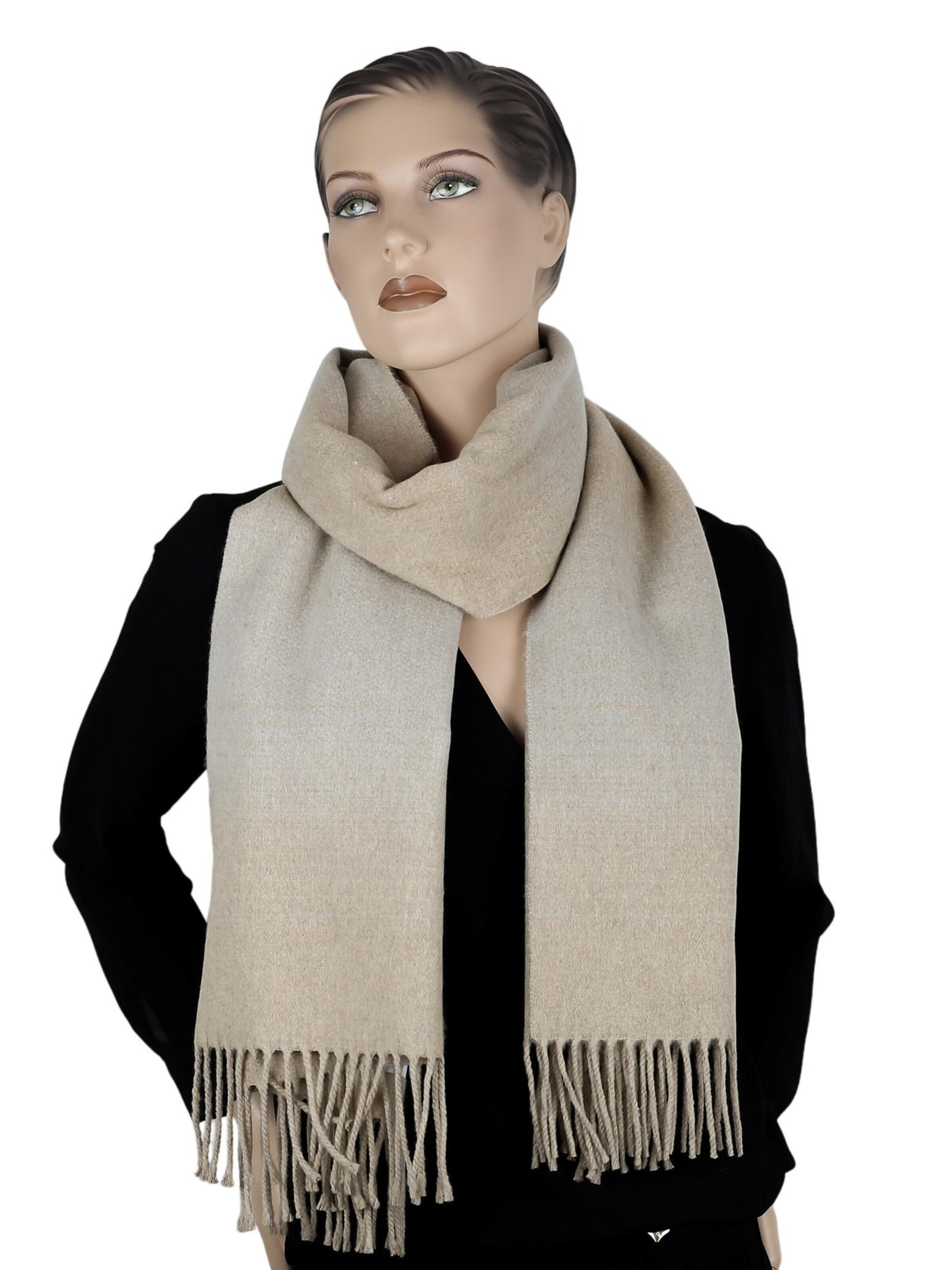 COLLEZIONE ALESSANDRO Scarf 'Greige' in Beige: front