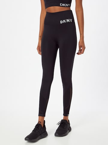 DKNY Performance Skinny Παντελόνι φόρμας σε μαύρο: μπροστά