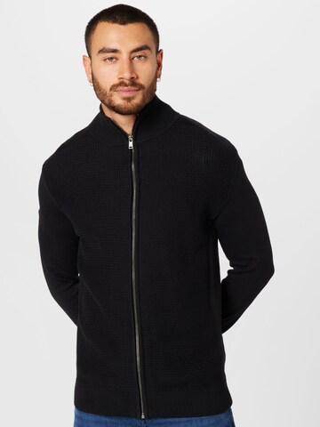 TOM TAILOR Knit Cardigan in Black: front