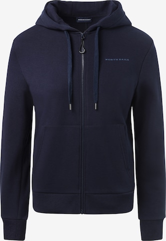 North Sails Zip-Up Hoodie in Blue: front