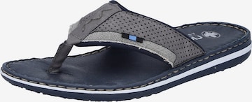 Rieker Zehentrenner in Blau: Vorderseite