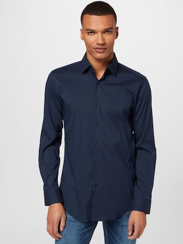 HUGO Slim fit Button Up Shirt 'Kenno' in Blue: front