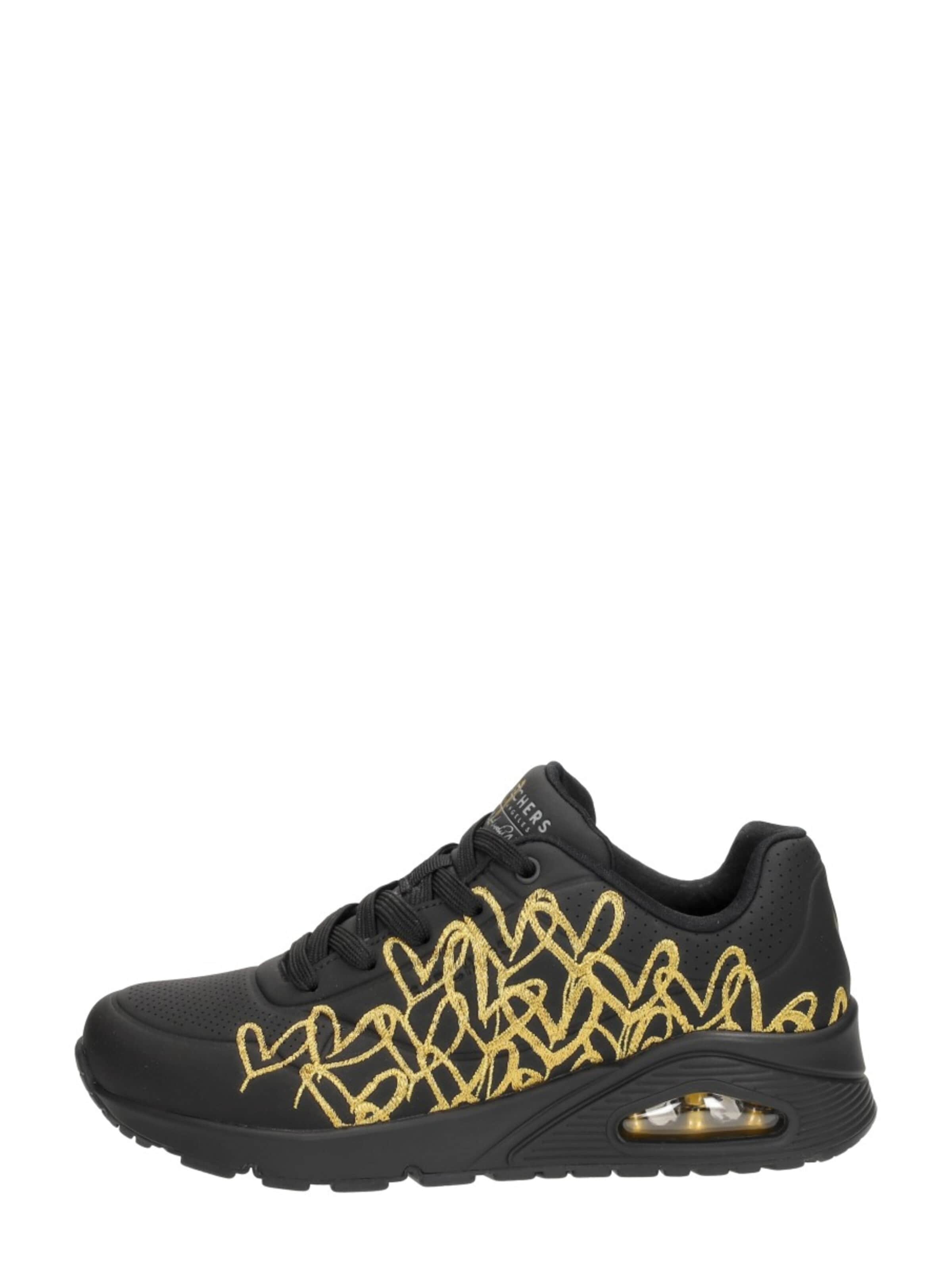 SKECHERS Sneakers laag 'Uno-Golden Heart' in Zwart