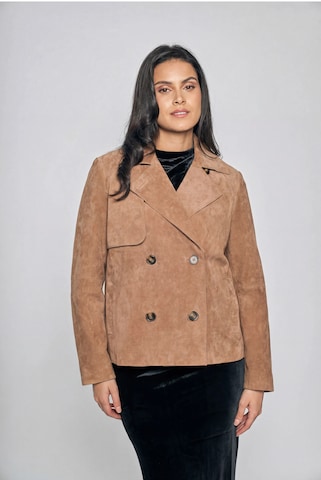 Veste mi-saison ' Lederjacke ' FREAKY NATION en marron : devant