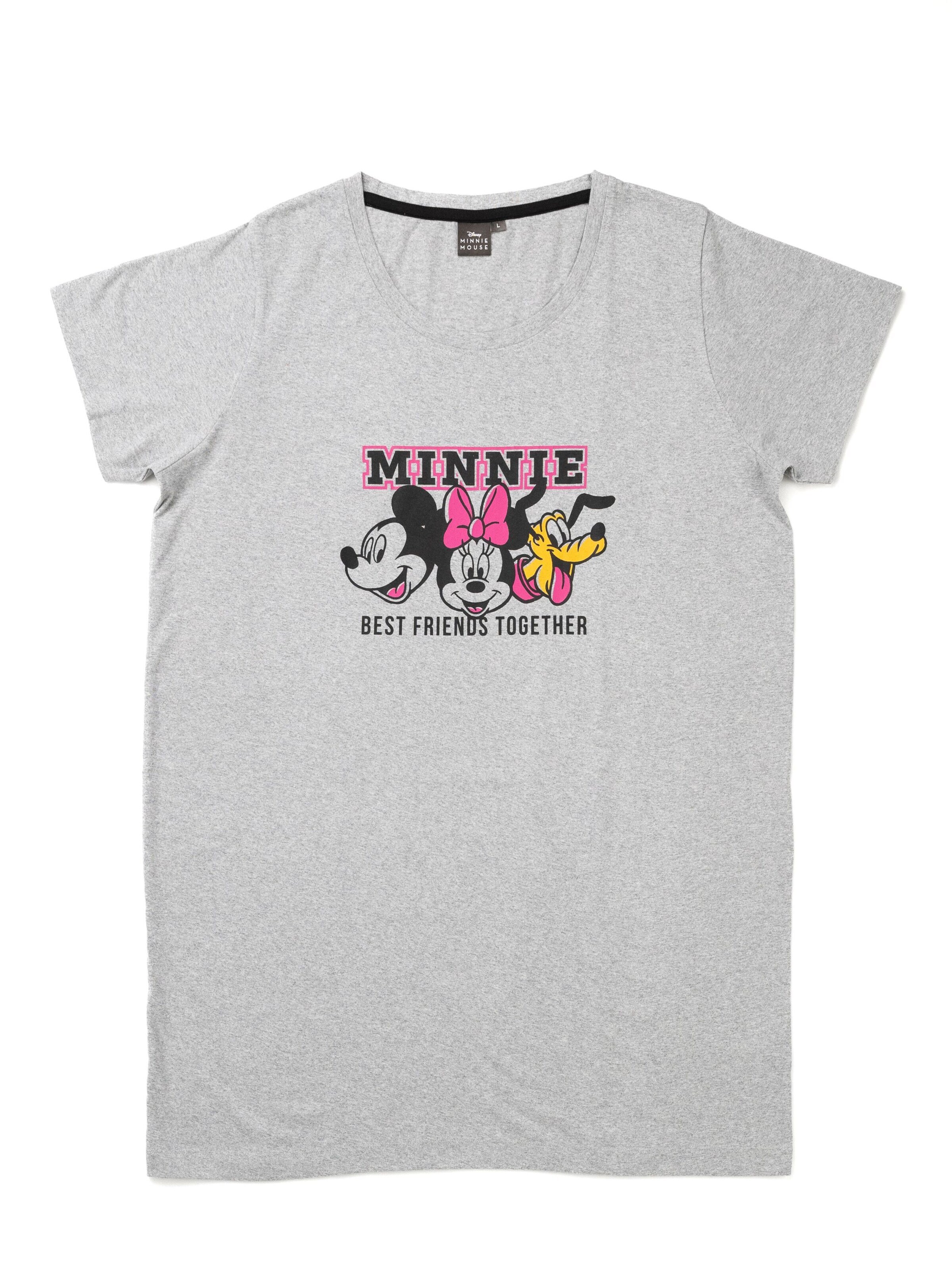 Disney Minnie Mouse Nightgown 'Minnie - Best Friends Together' in Grey: front
