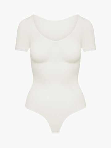 cfab by creamy fabrics Shaping bodysuit 'T-Shirt Bodysuit Sculpting Shapewear mit String' in White