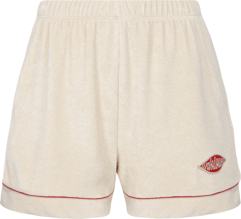 UNFOLLOWED x ABOUT YOU Regular Shorts 'MEMBER' in Beige