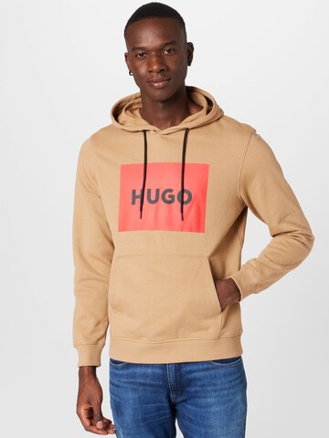 Sweat-shirt 'Duratschi' HUGO en beige : devant