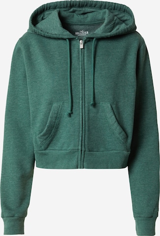 HOLLISTER Sweat jacket in Green: front